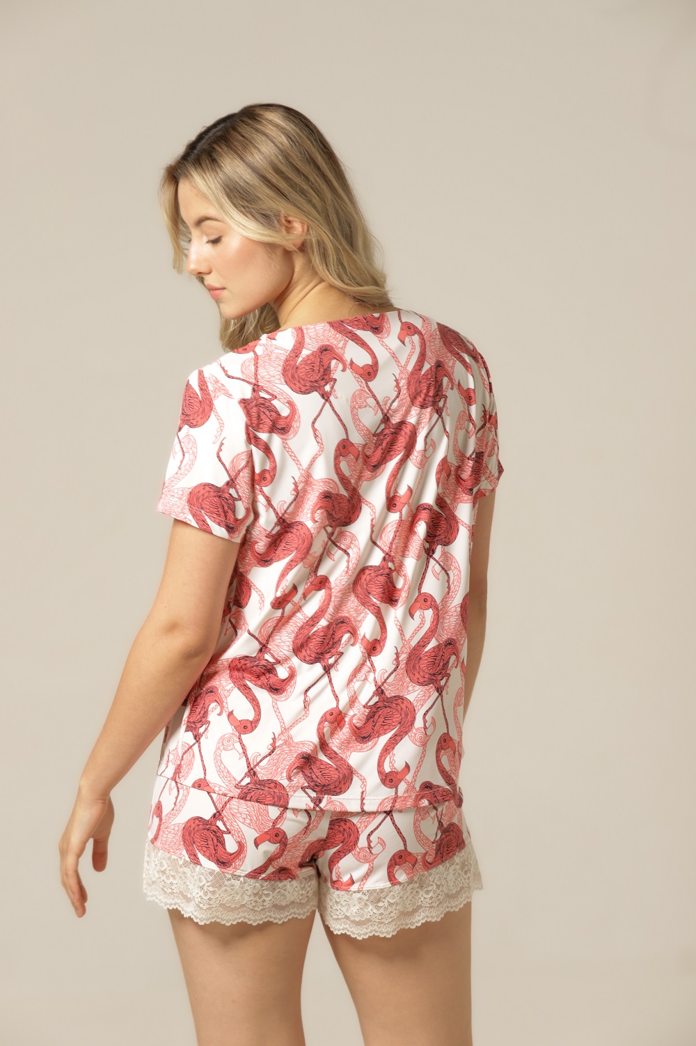 Conjunto Short M.Curta - Fluity Flamingo - Col. Sol e Brisa - Imagem 6