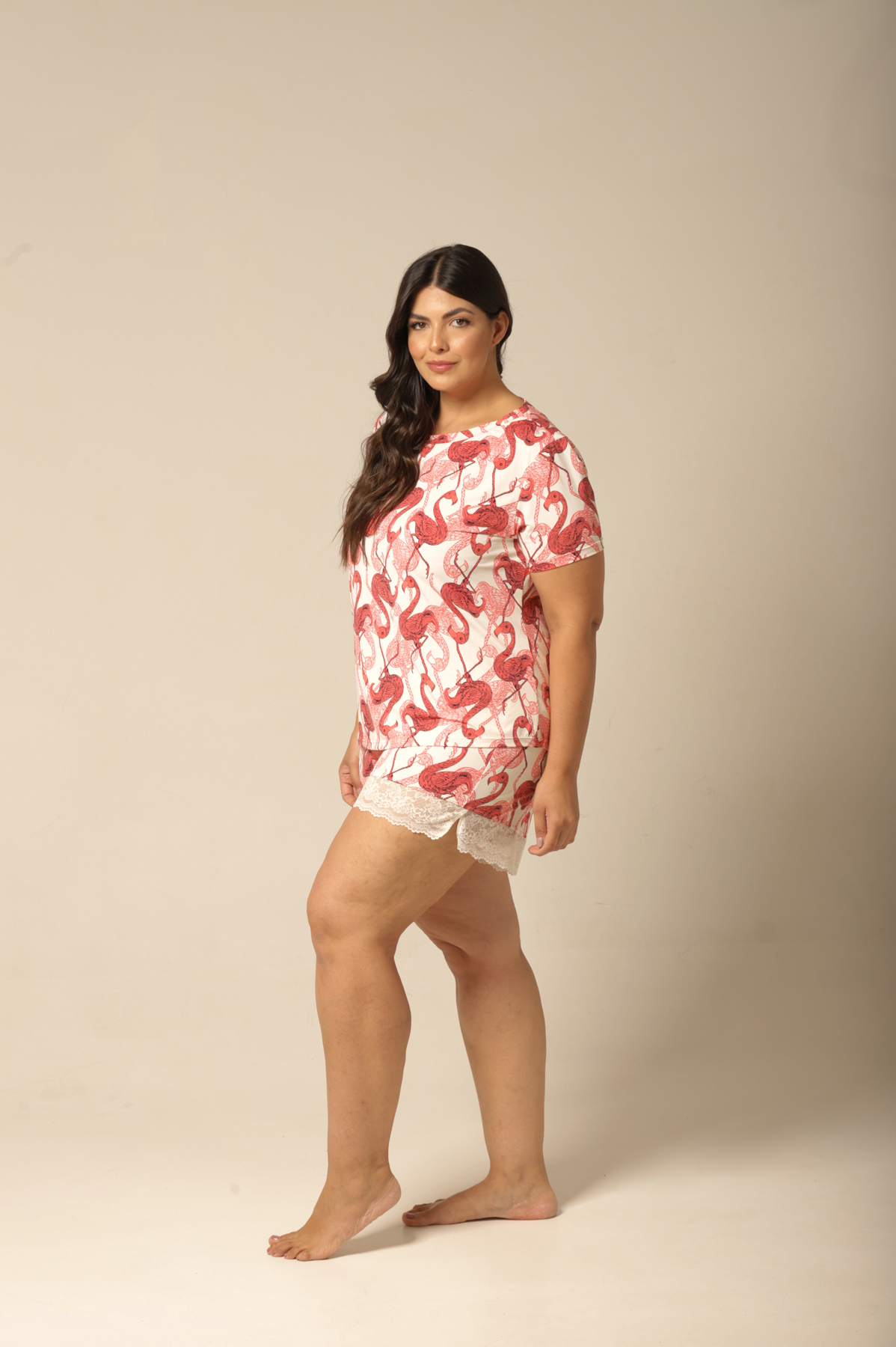 Conjunto Short M.Curta - Fluity Flamingo - Col. Sol e Brisa - Imagem 7