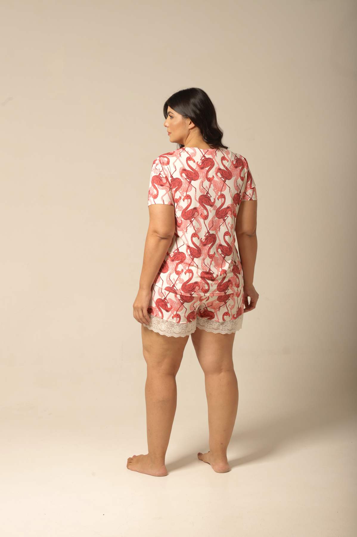 Conjunto Short M.Curta - Fluity Flamingo - Col. Sol e Brisa - Imagem 5