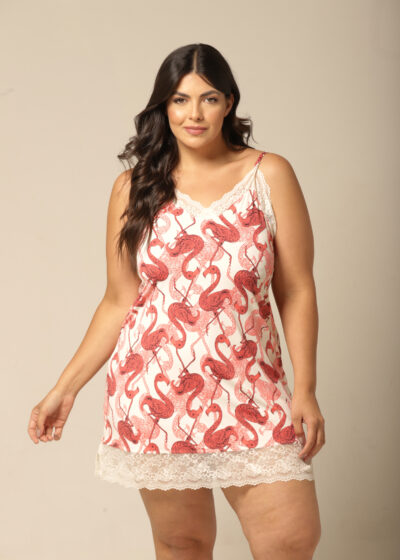 Camisola Curta - Fluity Flamingo - Col. Sol e Brisa