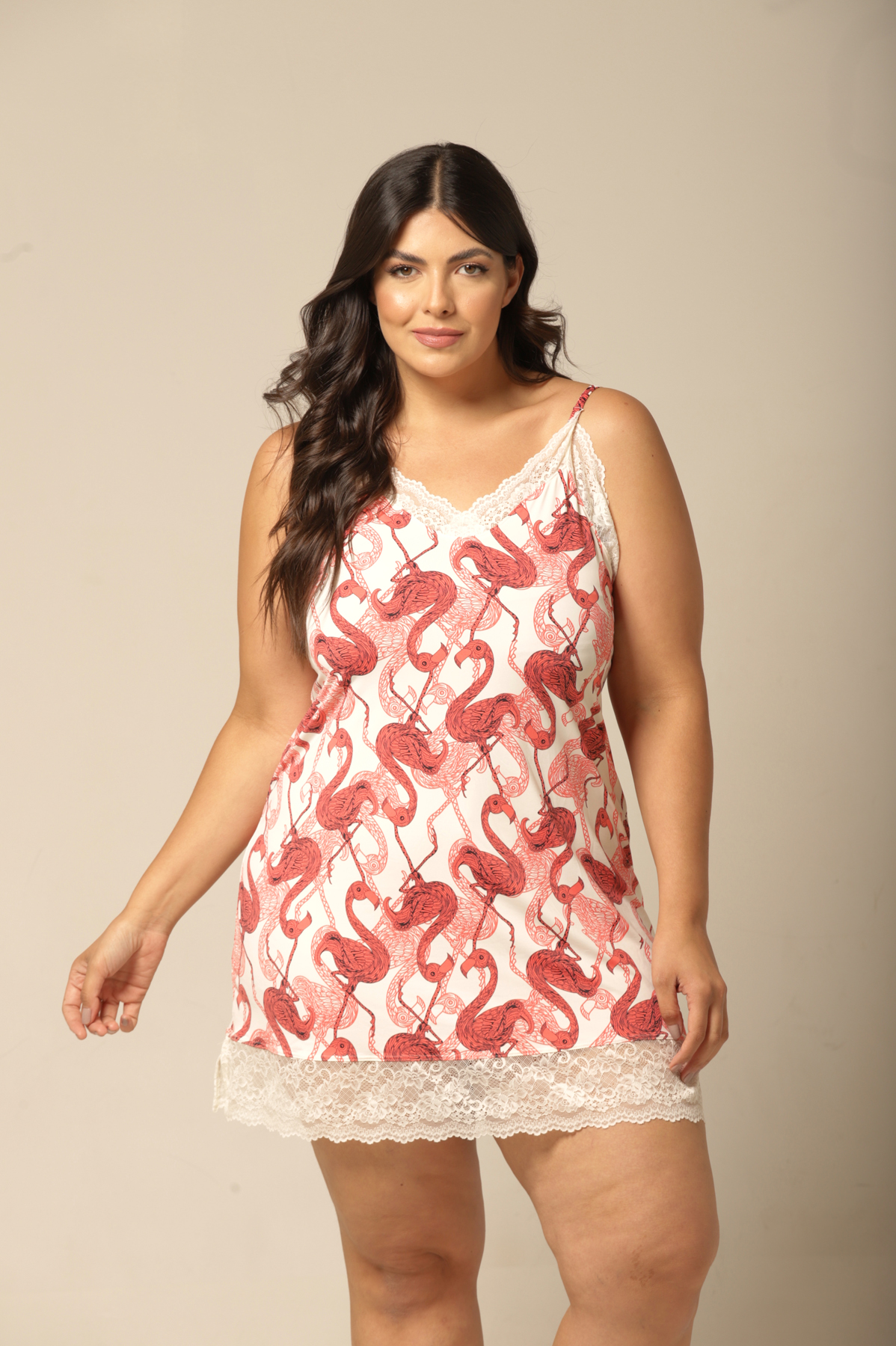Camisola Curta - Fluity Flamingo - Col. Sol e Brisa