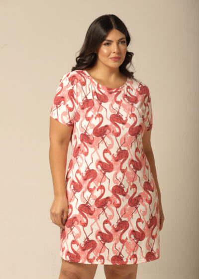 Camisão Curto - Fluity Flamingo - Col. Sol e Brisa
