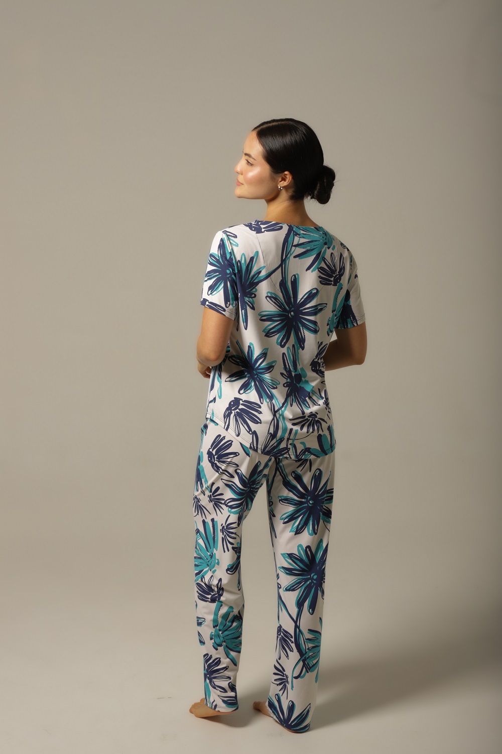 Conjunto Pijama M.Curta - Fluity Floral - Col. Encanto Tropical - Imagem 4