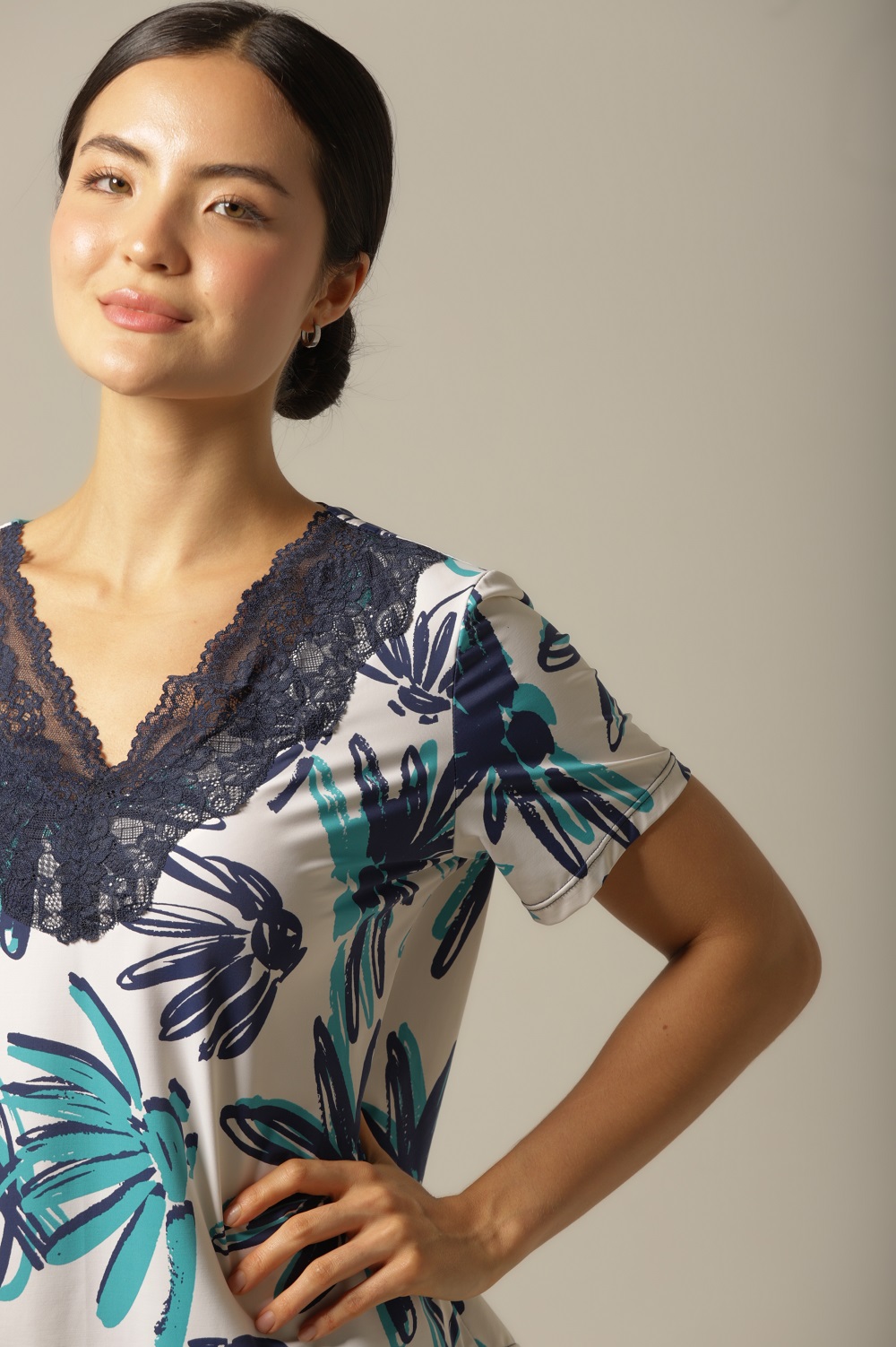 Conjunto Pijama M.Curta - Fluity Floral - Col. Encanto Tropical - Imagem 7