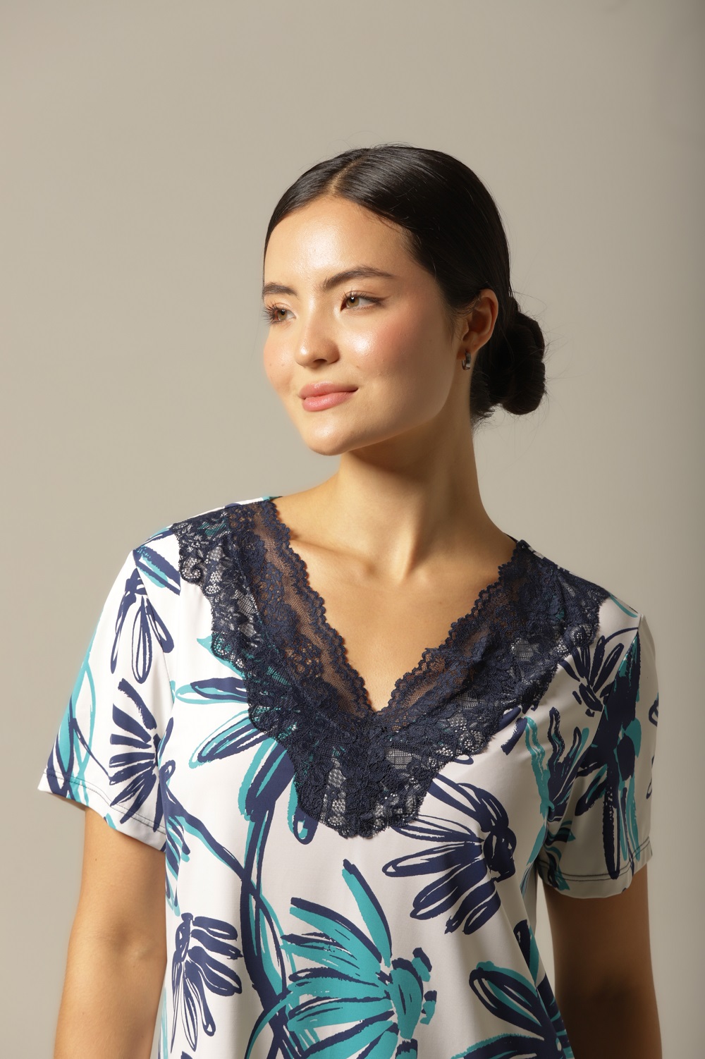 Conjunto Pijama M.Curta - Fluity Floral - Col. Encanto Tropical - Imagem 3