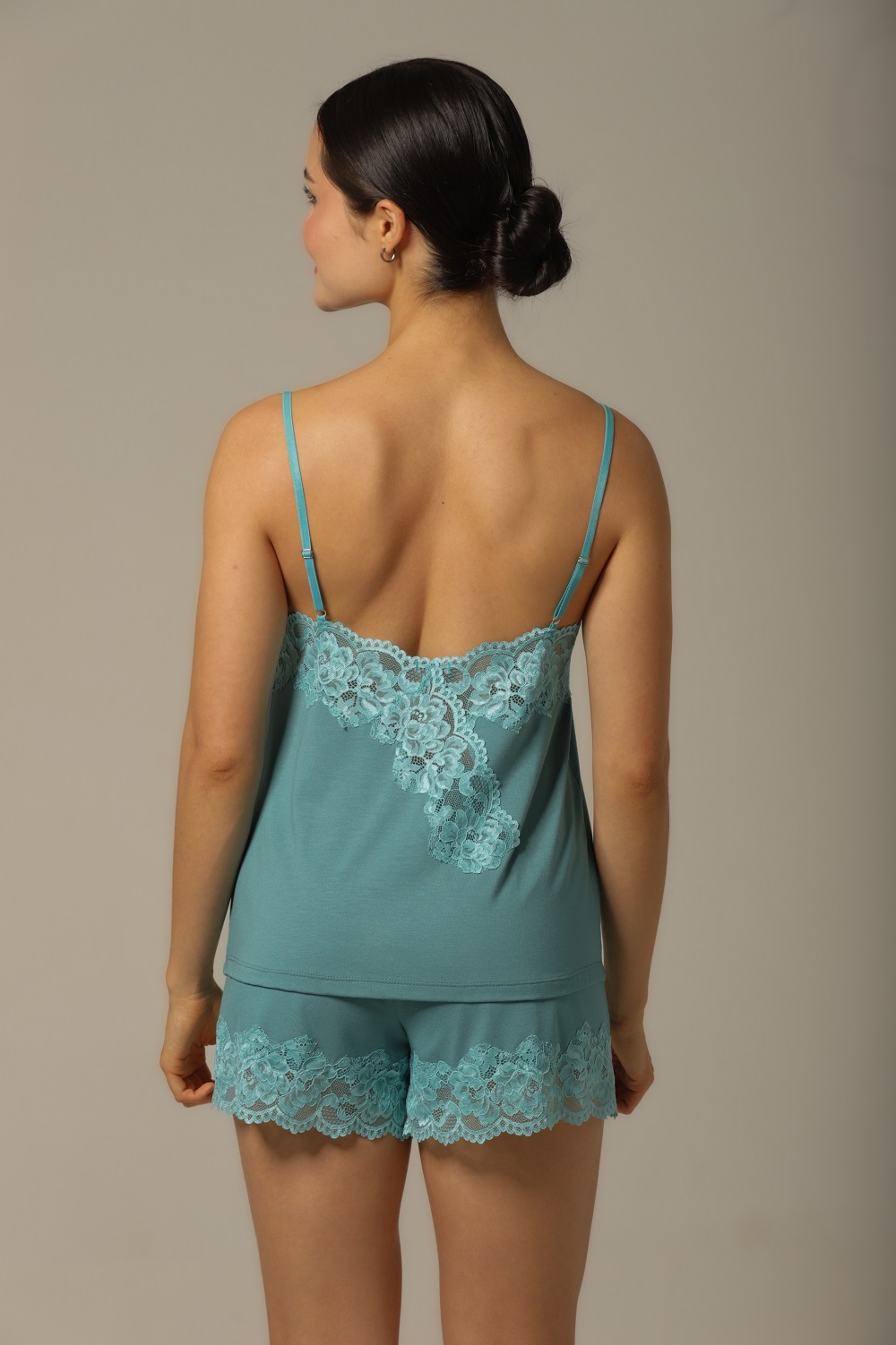 Conjunto Short Doll Alça - Visco Turquesa - Col. Céu Aberto - Imagem 5