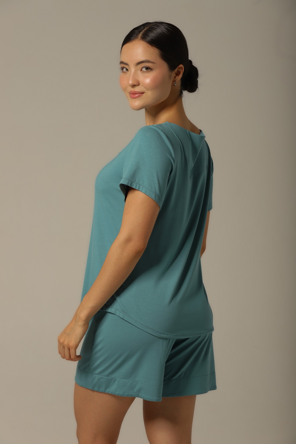 Conjunto Short M.Curta - Visco Turquesa - Col. Céu Aberto - Imagem 4