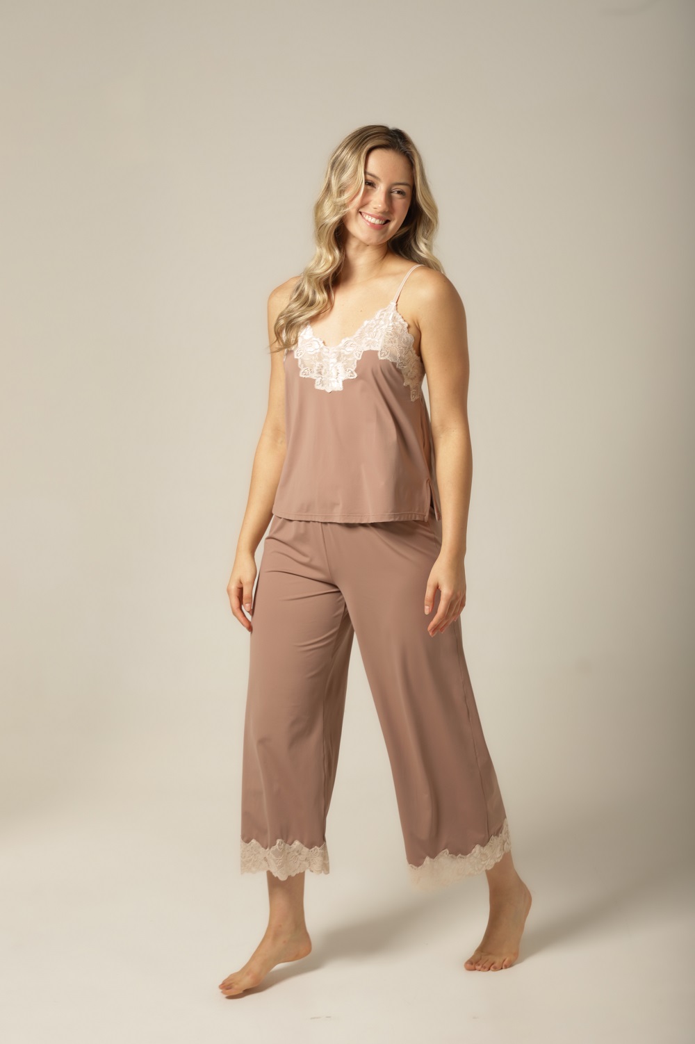 Conjunto Pijama Alça - Fluity Avelã - Col. Luz na Pele - Imagem 3