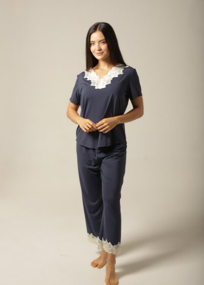 Alternative view of Conjunto Pijama Capri - Fluity Marinho - Col. Dias de Veraneio