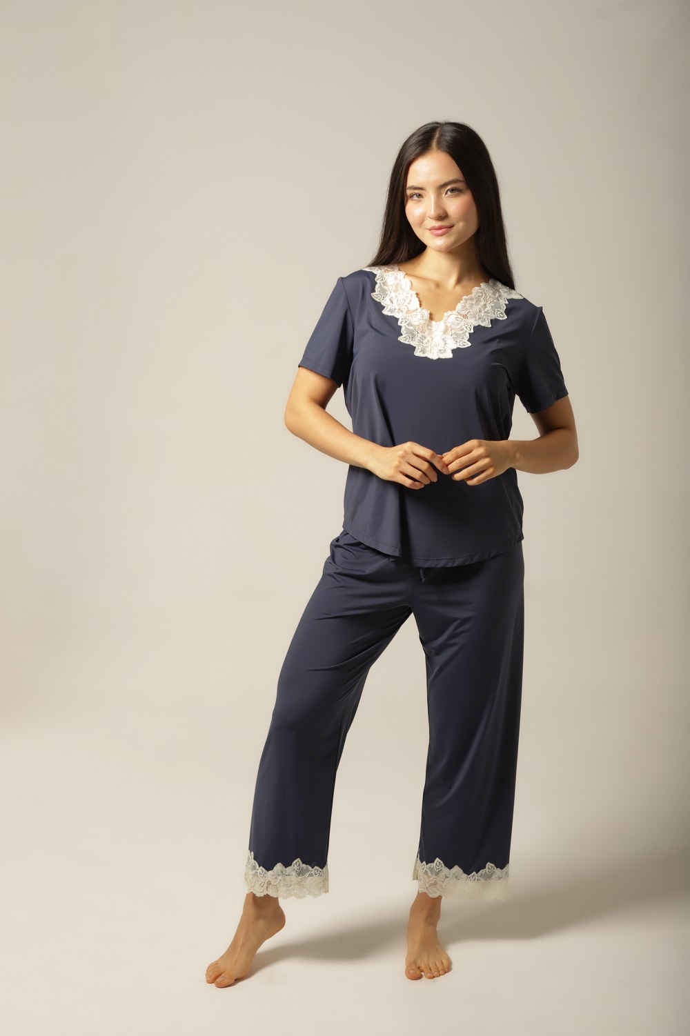 Conjunto Pijama Capri - Fluity Marinho - Col. Dias de Veraneio - Imagem 4