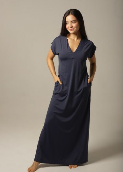 Kaftan Manga - Fluity Marinho - Col. Dias de Veraneio