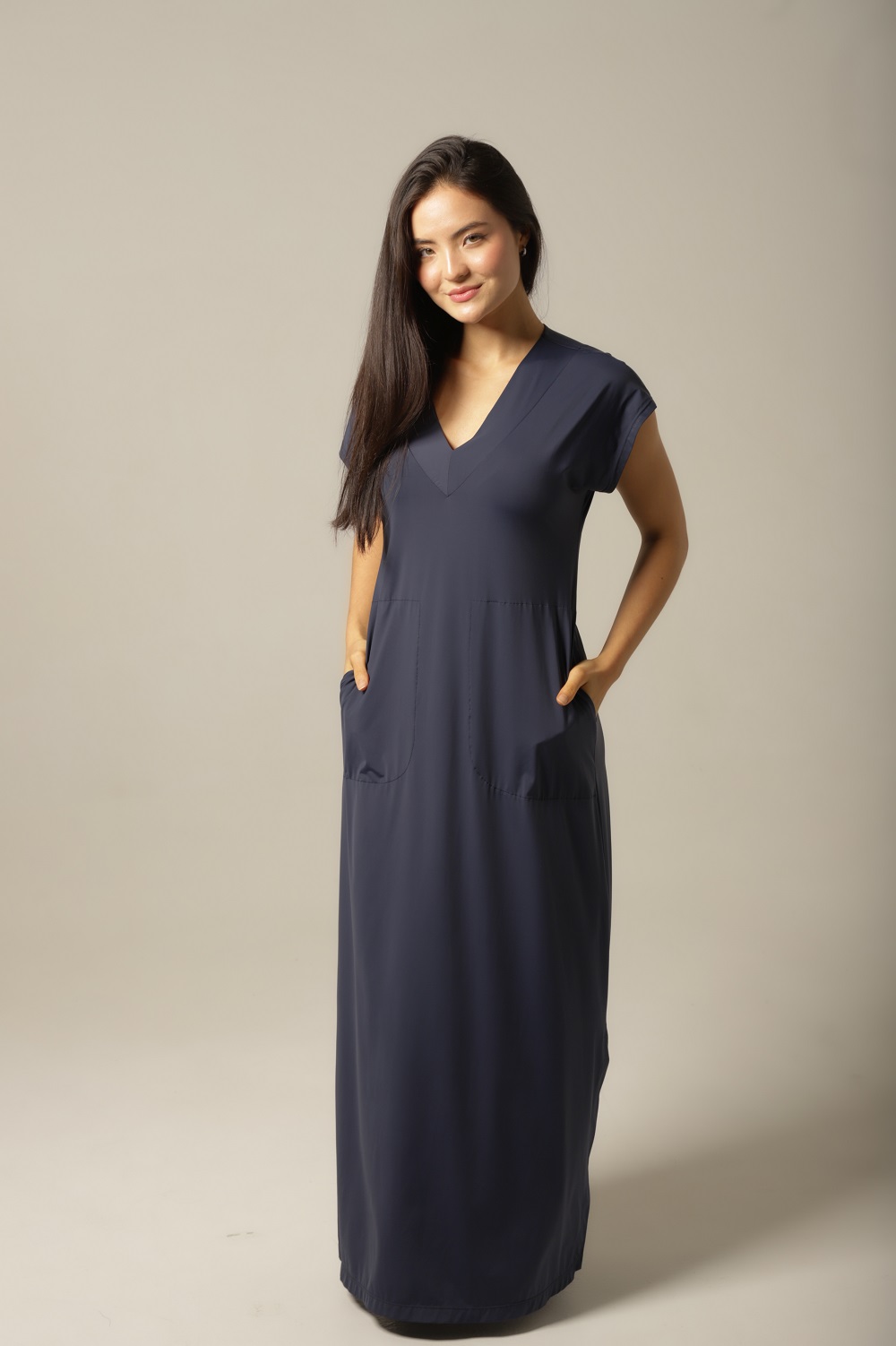 Kaftan Manga - Fluity Marinho - Col. Dias de Veraneio - Imagem 2