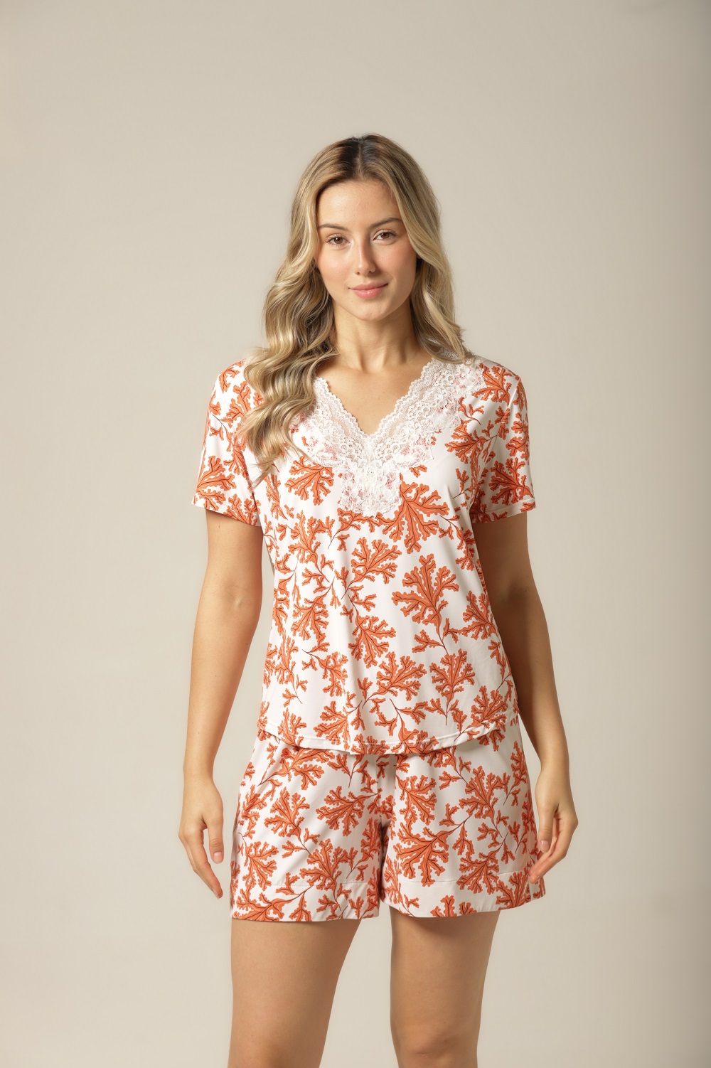 Conjunto Short M. Curta - Fluity Galhos - Col. Calor do Dia