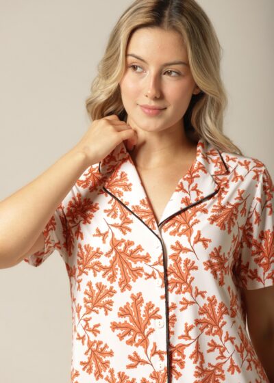 Alternative view of Conjunto Pijama Clássico - Fluity Galhos - Col. Calor do Dia