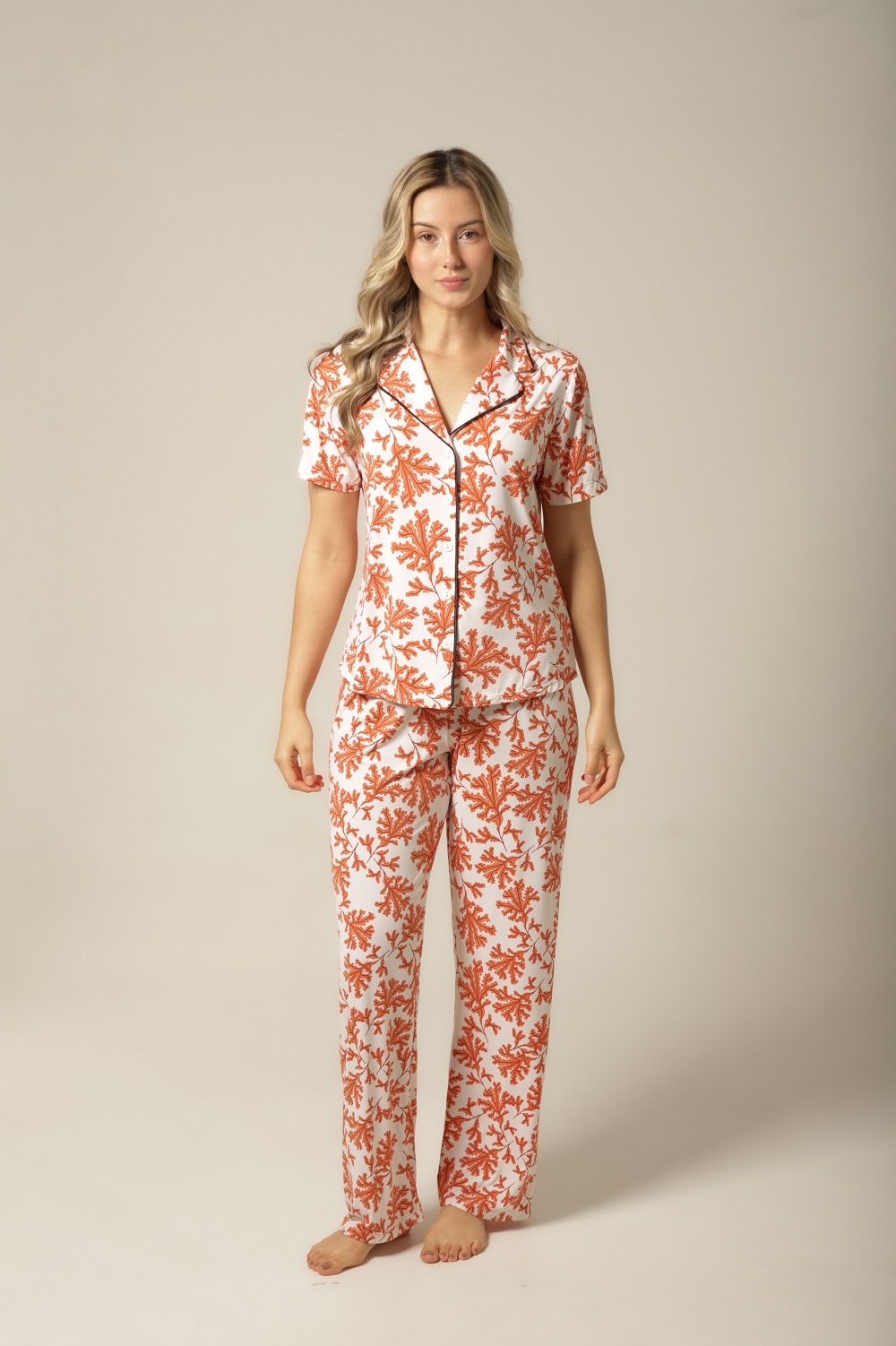 Conjunto Pijama Clássico - Fluity Galhos - Col. Calor do Dia