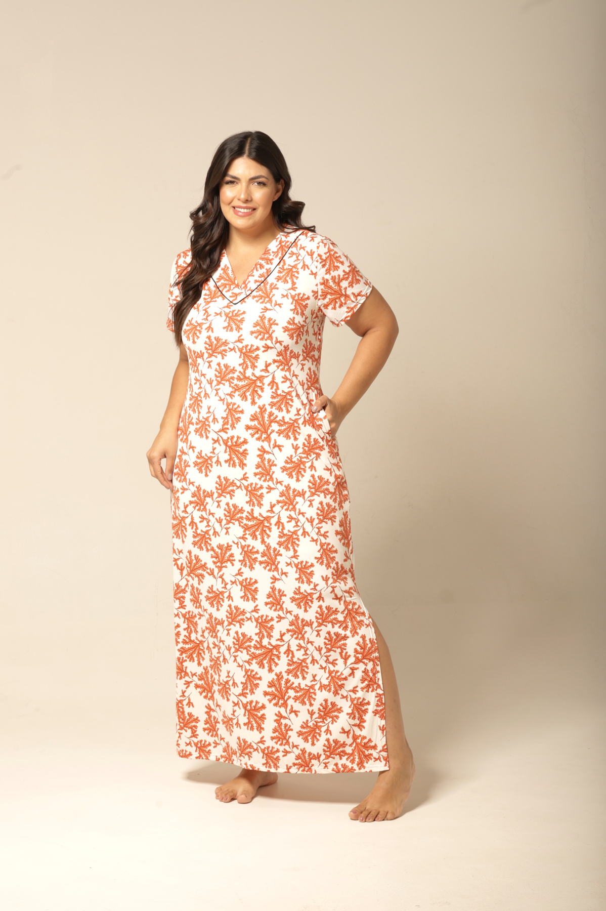 Kaftan Manga - Fluity Galhos - Col. Calor do Dia