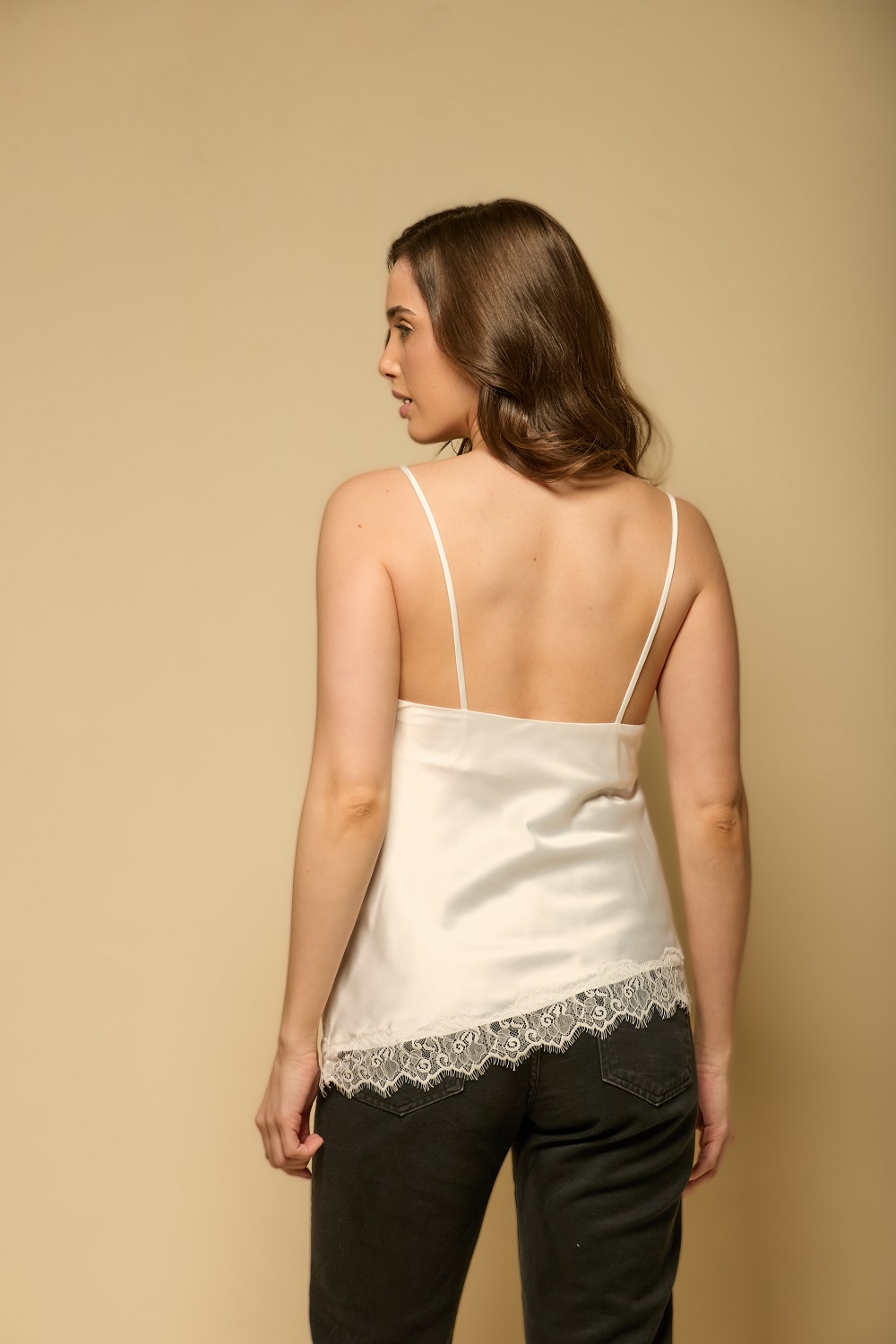 Camisete Cetim Off-White com renda - Col. Despertar - Imagem 4