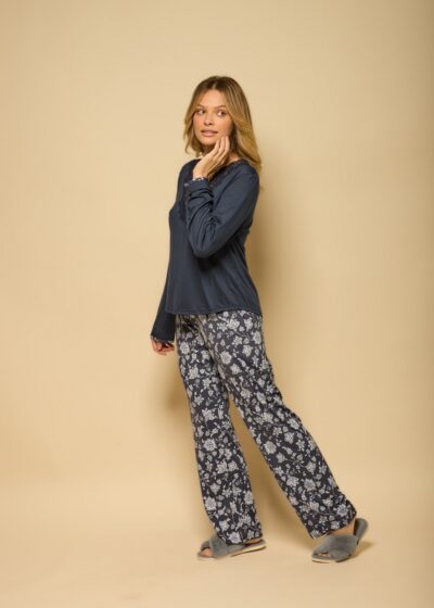 Alternative view of Conjunto Pijama M. Longa - Modal e Fluity - Col. Brisa do Mar