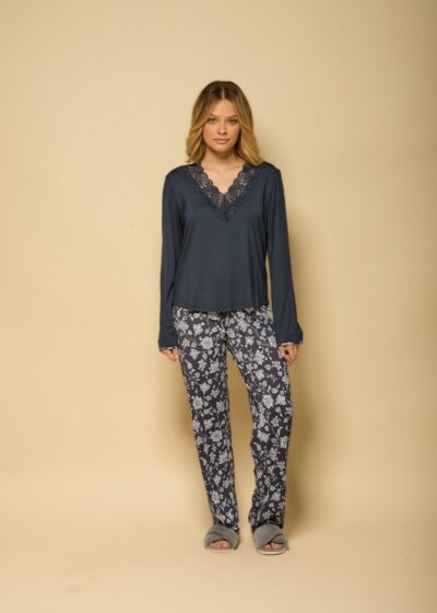 Conjunto Pijama M. Longa - Modal e Fluity - Col. Brisa do Mar