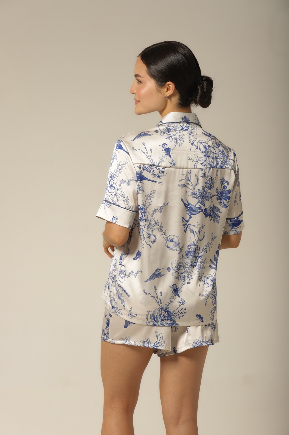 Conjunto Short Clássico - Cetim Floral - Col. Veraneio Chic - Imagem 2