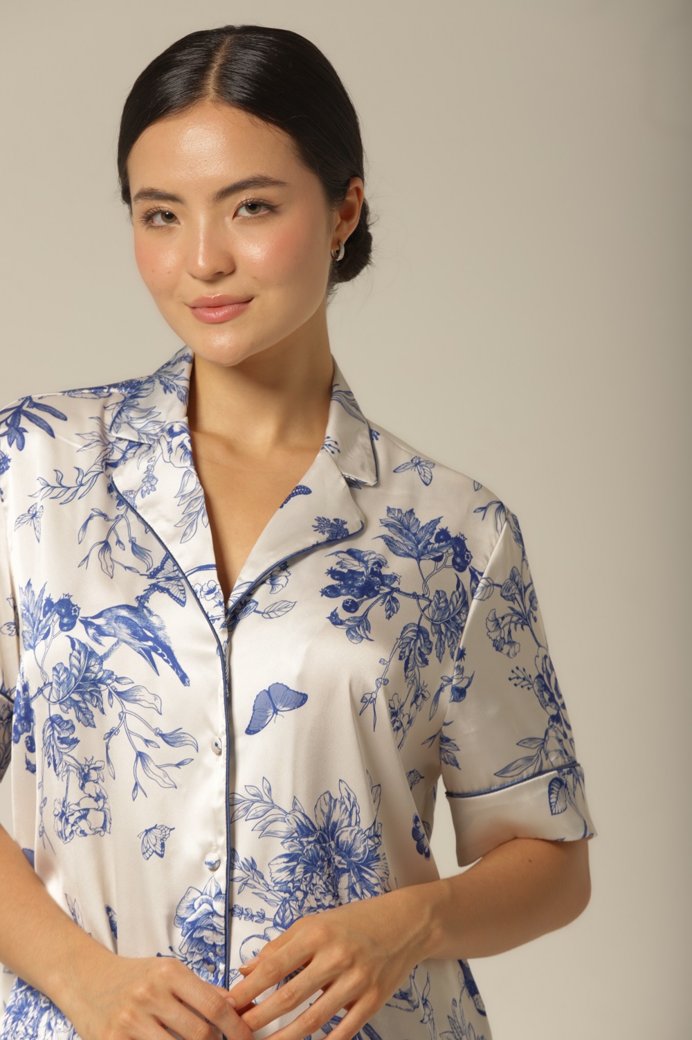 Conjunto Short Clássico - Cetim Floral - Col. Veraneio Chic - Imagem 4