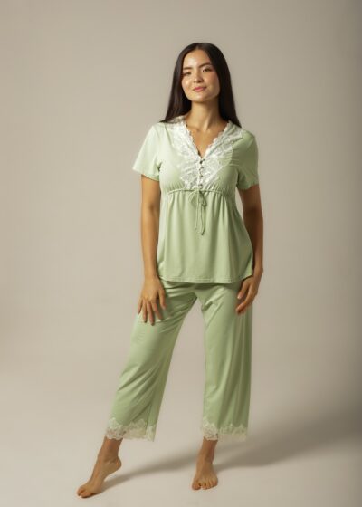 Alternative view of Conjunto Pijama Capri - Fluity Verde - Col. Estação Leve