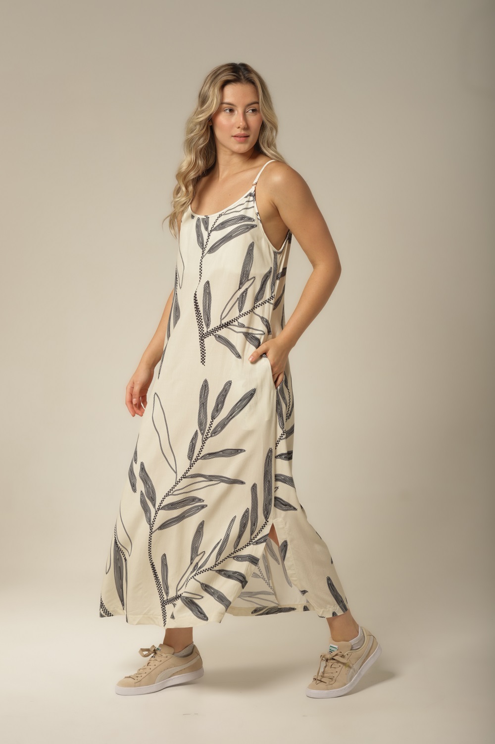 Kaftan Alça - Rayon Floral - Col. Sombra e Água - Imagem 2