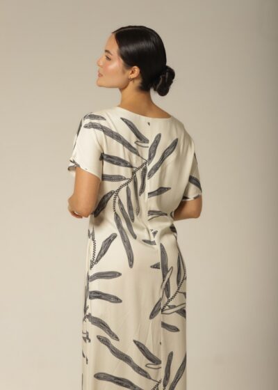 Alternative view of Kaftan Midi - Rayon Floral - Col. Sombra e Água