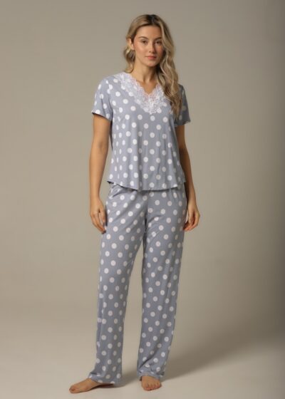 Conjunto Pijama M.Curta - Fluity Poá - Col. Verão Essencial