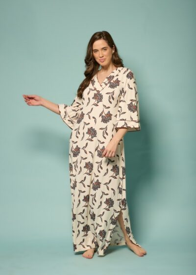 Alternative view of Kaftan Longa Fluity Floral Coleção Florescer com Decote V